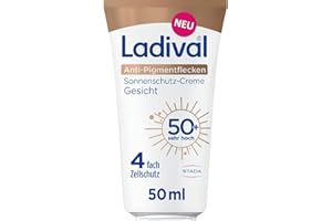 ‎LADIVAL Ladival Anti-Pigmentflecken Sonnencreme Gesicht LSF 50+ - Gegen Pigmentflecken mit Niacinamid und Vitamin E, 4-fach Zellschutz, UVA- und UVB-Schutz, 50ml