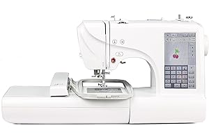 YINUO CANDLE ES-5 Machines à coudre à commande électronique, 10 000 designs de broderie intégrés, 8 polices, informatisées, grand écran tactile LCD de 7", port USB