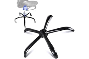 ‎MASTERY MART Mastery Mart Bürostuhl-Basis, Ersatz für Büro/Schreibtisch/Drehstuhl mit Kappe, Universal-Gaszylinder-Steckdose und Rollensteckdosen, 70 cm, strapazierfähig, Schwarz