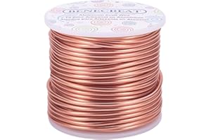 BENECREAT 24.5m 2.5mm Filo di Alluminio Filo Metallico per Fabbricazione Artigianale Filo di Perline in Alluminio Calibro 10 Colore Rame