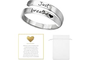 Liameph Just Breathe Rings for Women,Hope Rings for Women,Premium Stainless Steel,Adjustable Size,Unique Spiral Wrap Design,Just Breathe Ring for Instant Stress Relief,Heartfelt Gift for Women Men