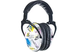 PROTEAR Orejeras para niños, almohadillas gruesas, protección auditiva ajustable, protección auditiva para conciertos, escuelas, festivales-Graffiti
