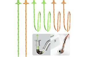 ‎ANORDSEM Pack of 6 pipe cleaning spirals, drain cleaner, pipe spiral, tool for removing blockages, drain for kitchen sink, bathtub, clogged drains, pipe cleaning, waste water pipework.