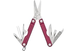 Leatherman Micra - Stainless Steel Keyring Multi-Tool with Scissors & 9 Tools, Black Cherry