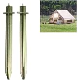 Depolife Kamp &Ccedil;adırı Kazığı &Ccedil;elik T Profil Zemin &Ccedil;ivisi 400Mm Metal &Ccedil;adır Kazığı 2Li Galveniz Kaplama