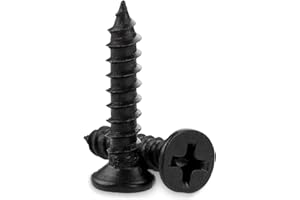STARVAST 100pcs Phillips Modified Truss Head Wood Screws, Black Stainless Steel Self Tapping Screws (M4 x 20mm)