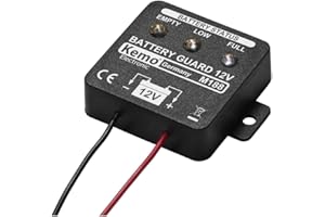 Kemo Electronic - Indicatore livello carica batterie piombo 12V universale a 5 livelli LED