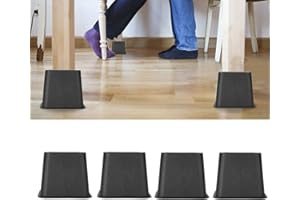 ‎AYNEFY Betterh?hung, 4 St¨¹ck, M?belerh?hungen, 7,6 cm, Betterh?hung, stapelbar, quadratisch, Sofa-Erh?hung, Garderobenerh?hung, verstellbare Elefantenf¨¹?e, schwarz