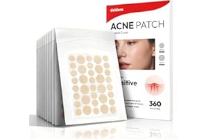 DAIDORA Unsichtbare Pickel Patch - Hydrokolloid Pflaster wasserdicht & atmungsaktiv, Starke Absorption, rückstandsfrei, Akne Behandlung (10MM &12MM, 360 Pimple Patches)