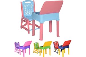 A406 Kids Study Desk & Chair Set - Junior's Toddler Study Table & Chair for Children Boys & Girls Gift Set (Pink/Blue)