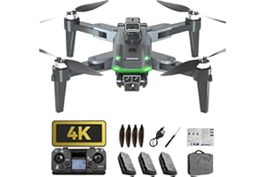 HYTOBP S166 Drone con Telecamera 4K Professionale per Adulti Principianti, Drone GPS con 3 Telecamere, Quadricottero RC con Motore Brushless, Trasmissione WiFi 5G, Ritorno Automatico, Seguimi