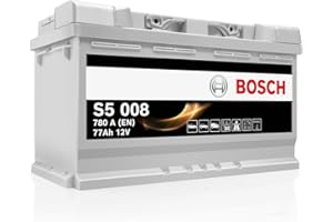 Bosch S5 008 Batterie Auto 77 A/h - 780 A - Batterie 12 V, Plomb-acide pour Véhicules sans Système Start/Stop et Exigeants en Énergie, (-) (+), 278 x 175 x 190 mm