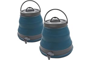 SAMMART 12.5L Portable Water Carrier,Collapsible Water Container, Emergency Cube Water Carrier, Outdoor Water Storage for Camping Hiking Climbing Backpacking (Deep Blue (Set of 2))