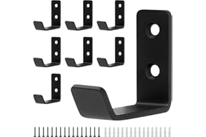 BATENGKEJI 8 Pcs Black Coat Hooks Wall Mounted, Metal Single Door Robe Wall Hooks for Hanging Clothes Coat Hat Bag Cup Key Hook, in Bedroom Bathroom Kitchen Living Room Hallway(Small)