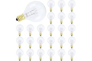 EASYIVY 25 Pezzi Lampadine G40 Esterno, Lampadina di Ricambio E12 7W G40 per Catena Luminosa Bianco Caldo 2200K, AC220-240V Globo Lampada per Stringhe Giardino Decorazione di Nozze