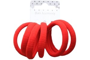 PRITTIES ACCESSORIES Set of 6 Red Soft Jersey Endless Hair Elastics Bobbles Bands
