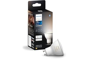 Philips Hue White GU10 LED Spot 1er Pack (400lm), dimmbare LED Lampe für das Hue Lichtsystem mit warmweißem Licht, smarte Lichtsteuerung über Sprache und App