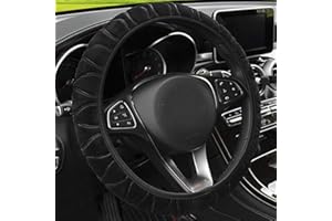 IPENNY Winter Warm Car Steering Wheel Cover Soft Anti-slip Steering Wheel Protector, Universal Size 36-39cm Fit for Suvs,Trucks,Sedans,Black