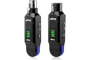 JOYO Sistema microfonico wireless da 2,4 GHz, trasmettitore e ricevitore XLR a 4 canali con adattatore per microfoni a condensatore dinamico/Phantom per sistemi PA, suono dal vivo, mixer audio, chiesa