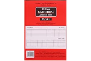 Collins Debden Ltd 060416 69 Series Cathedral A4 Analysis Book 10 Cash Columns 96 Pages Red