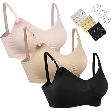 MOMANDA Damen Still BH Spitze Bralette ohne Bügel Gepolstert Schwangerschafts BHS Große Brüste