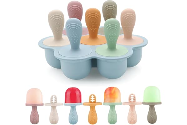Panda öronsilikon glassformar för småbarn, baby is popmaskin | Mini bröstmjölk och fruktjuice frysform med 7 återanvändbara silikonpinnar, BPA-fri baby glassformar för barn