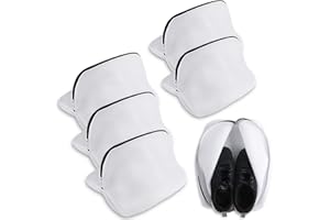 Heqishun 5 sztuk torby do prania butów do pralki, siatka do prania z zamkiem błyskawicznym do ochrony butów