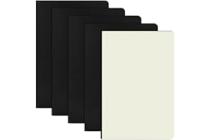ZCZN Cuaderno A5 Paquete de 5 Libretas de Notas de Kraft Negro Bloc de Notas A5 para Dibujar Escribir Diario, Cuadernos en Blancas de 30 Hojas /60 Páginas