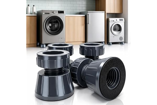 SR Advance Upgraded Anti-Vibration Pads for Washing Machine Heavy Duty Shock Absorbing & Noise Reduction Rubber Pads Extra Large Adjustable Stand for Front & Top Load Washer, Dryer & Refrigerator