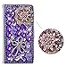 Produktbild spritech (TM) Modischer Handy Case Schutzhülle, PU Leder Wallet Slim Fold Cover 3D Handmade Shining Strass Design Telefon Schutzhülle mit Kartenschlitzen für LG G5