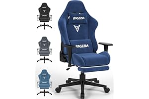 Racingreat Gaming Chair with Footrest, 3D Armrests,Headrest and Lumbar Support, Height Adjustable with 360°-Swivel Seat for Home&Office (Deep Blue)
