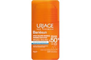 Uriage Bariesun Stick Solaire Invisible Visage SPF50+ - Haute Protection UVA/UVB & Lumière Bleue - Format Poche & Facile à Appliquer - Fini Invisible - Non Gras - Résistant à l’Eau - Sans Parfum - 18g
