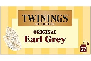 Twinings - Thé Noir Original Earl Grey - Aromatisé à la Bergamote - 27 Sachets - Intense et Délicat