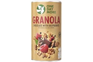 ONEDAYMORE One Day More Granola au chocolat et framboises 450 g Petit-déjeuner nutritif pour l’énergie, Croustillant, Douceur naturelle, Parfait pour commencer la journée