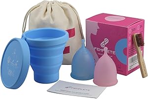 Femplete Menstrual Cups Set of 2 Large Period Cups with Menstrual Cup Steriliser Bamboo Brush Medical Grade Silicone Period Cup Feminine Hygiene & Safe Alternative to Tampons & Sanitary Pads