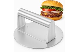GC GLOBALCOMMERCE Hamburgerpress i rostfritt stål, non-stick och lätt att rengöra, perfekt för kött, grönsaker och veg burger