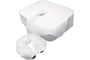 ‎ZHBRO YI Zhbro YI 150 Stück 43x33 cm Einweg Gesichtsauflage für die Kopfstütze von Massage-Liegen Nasenschlitz-Tücher aus weichem Vlies für alle Kosmetik-Tische und Therapie-Bänke