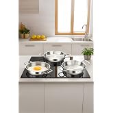 Nehir Silver &Ccedil;elik 3 Par&ccedil;a İtalyan Omlet Sahan Seti, 16-18-20 cm, Paslanmaz &Ccedil;elik