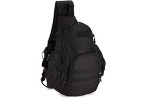 ‎SENLINRUI Selighting Slingbag Tactische Brusttasche Militärische Crossbody Bag wasserdichte Umhängetasche Molle Daypack für Trekking Wandern Camping Radfahren (Schwarz)
