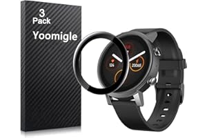 Yoomigle Folia ochronna kompatybilna z TicWatch E3, kompatybilna z TicWatch E3, folia ochronna ekranu smartwatcha 3D, pełne pokrycie ekranu, odporne na zarysowania, 3 szt
