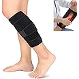 NUCARTURE Adjustable Calf Support Brace Shin Splint Compression Wrap Lower Leg Wrap Support For Torn Calf Muscle Strain, Sprain Pressure Bandage Tennis Leg Muscle Swelling Reduction & Improved Circulation for Men and women (Black, 1pc)