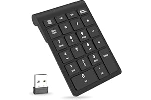 FOLODA Wireless Numeric Keypads, 22 Keys Portable 2.4GHz Financial Accounting Number Keyboard Pad Extensions for Laptop, PC, Desktop, Surface Pro, Notebook