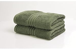 Bentley Priory Linens Hand Towels (2 PACK) for Bathroom Supreme Range 500GSM Super Soft Egyptian Hotel Collection 100% Cotton Pack of 2 Absorbent and Quick Dry Hand Towels Set 50 x 85cm (SAGE GREEN)