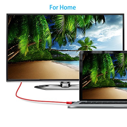 USB C auf HDMI Kabel, Penzo 2m USB 3.1 Typ C zu HDMI 4K MHL kabel (Thunderbolt 3 kompatibel) Datenkabel unterstützt Ultra-HD [4K]für Tablets wie MacBook, Samsung Galaxy S8/ S8 Plus, ChromeBook Pixel, MacBook Pro 2016 usw (rot) - 4