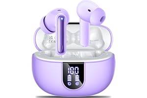 AOVOCE Bluetooth Kopfhörer,In Ear Kopfhörer Kabellose Bluetooth 5.3 mit 42H Tiefer Bass,Sportkopfhörer mit 4 Mikrofonen,Wasserdicht Kopfhörer mit ENC Lärmreduzierung,LED Anzeige,USB-C,Purple