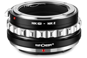 K&F Concept Adaptador de Objetivo NIK(G)-Nik-on Z,Anillo Adaptador de Montura Lente Compatible con Objetivos Nikon G/F/AI/AIS/D/AF a Cuerpo de Cámara Nikon Z Z5 Z6 Z7 (Mount Z),NIK(G)-NIK Z
