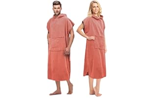 FAB-ON UK Poncho Towels Changing Robe for swimming Outdoor, Beach Light Weight 100% Cotton Changing Towel with Pockets, Hooded Surf Poncho for Men Women after Swimming