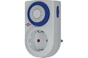 ‎BRENNENSTUHL Brennenstuhl Zeitschaltuhr MMZ 20, mechanische Timer-Steckdose (Tages-Zeitschaltuhr, mit erhöhtem Berührungsschutz, für den Innenbereich) weiß