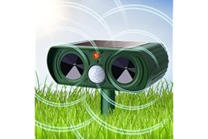 KOEPUO Solar Ultrasonic Animal Repeller Ultrasonic Animal Repeller Pet Repellent and Solar Waterproof Cat Repellent Fox Deterrent Dogs Scarer for Dogs Birds Animal in Garden Yard Field Farm