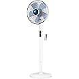 Rowenta 16 Inch Oscillating Stand Fan with Tiltable Head, Remote Control, Powerful Airflow, Adjustable Height, Home and Office, Silent Setting, 5 Speed Settings, 8 Hour Timer, 35dBA, White, VU5870